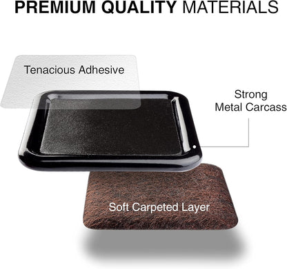 Furniture Sliders for Hardwood Floors X-Protector 12 PCS - 2” Furniture Floor Protectors – Premium Furniture Casters – Carpeted Pads – Moving Furniture Pads Sliders!