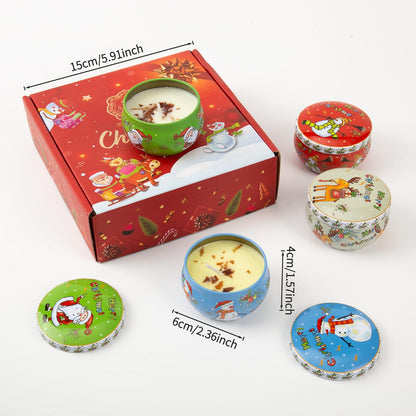 Christmas Scented Candle Set – Holiday Soy Wax Aromatherapy Candles for Home Décor, Winter Relaxation & Stress Relief, Festive Gift for Women, Stocking Stuffers, Secret Santa