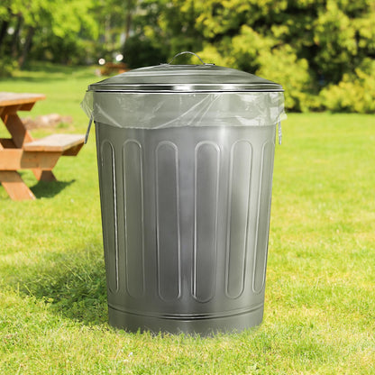 Plexon 2 Pack 13-Gallon Galvanized Steel Round Trash Can with Lid, Indoor and Outdoor Use, Durable Construction, Classic Design, Stylish