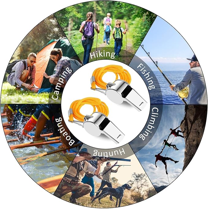 Coach Whistle,35Pack Football Referee Whistle with Lanyard for Emergency Sports Training Referee1 (Silver) (Silver) (Stainless Steel)