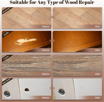 20 Colors Wood Filler Sticks Furniture Markers Touch up,Fill Putty Stick for Repair Furniture Scratch,Scuffs,Cracks and Nail Holes on Floors,Cabinets,Tables,and Doors Tables