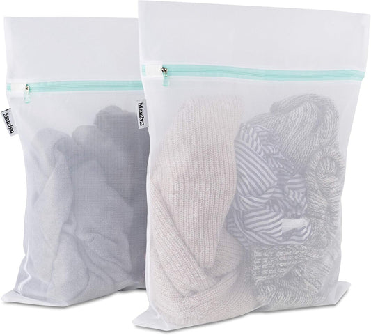 Mesh Laundry Bag for Delicates, Wash Bag for Underwear and Lingerie, Makeup Organizer Bag (2 Medium)