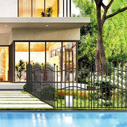 10 Panels No Dig Decorative Garden Fence - 32in H x 22.5ft L, Tall Heavy-Duty Square Tube Animal Barrier, Rustproof Metal Border Fencing for Yard, Outdoor Dog Playpen & Flower Beds