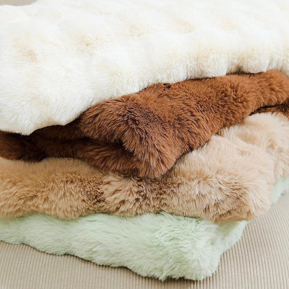 UKELER Large Fluffy Fleece Blankets Throws for Bed Cozy Shaggy Faux Fur Blanket Soft Plush Thick Velvet Blanket for Bedroom, Living Room, Office, Camping 60''x80'' Brown