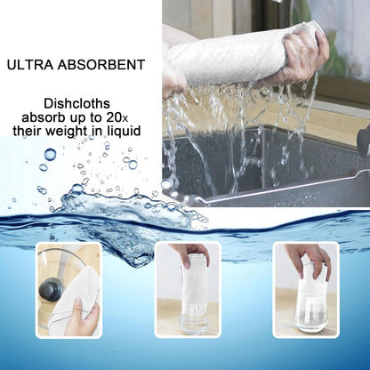 kimteny 13x28 Inches Kitchen Cloth Dish Towels, 400 GSM Premium Dishcloths, Super Absorbent Coral Velvet Microfiber Cleaning Cloths, Fast Drying Rags for Washing Dishes (8 Pack, White)