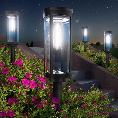 Bright Solar Pathway Lights, 2 Pack Solar Lights Outdoor Waterproof IP65, Auto On/Off Pathway Landscape Lighting, Outdoor Light for Yard Garden Walkway Landscape Lawn Patio Lighting