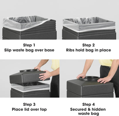 Safco Canmeleon Trash Can, 38 Gallons, Indoor and Outdoor Use, Open Top, Durable & Weather-Resistant Commercial Garbage Can, Black