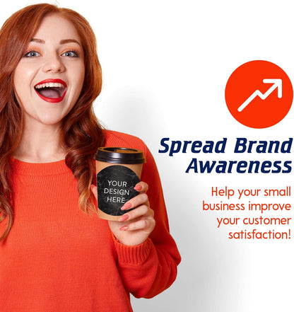 100 Custom Vinyl Stickers - Upload Your own Image, Text, Design, Logo - Personalized Logo Labels for Handmade, Packaging, Bottle, Jars, Candle, Brand Stickers (Black Marble, 6x6)