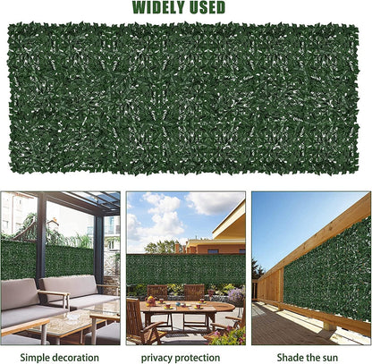 Faux Ivy Privacy Fence Screen Outdoor Expandable Artificial Greenery Roll Fake Hedge Wall Patio Green Plastic Leaf Plant Vine Grass Panels Gate Covering for Garden Yard Balcony (118.5x59.5 in)