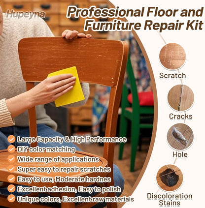 Wood Repair Kit, Wood Furniture Repair Kit, Wood Filler, Wood Putty and Beeswax- Repair Stains, Scratch, Cracks, Hole, Discoloration for Wooden Door, Table, Cabinet, Bed, Floor (Tech Gray Series)