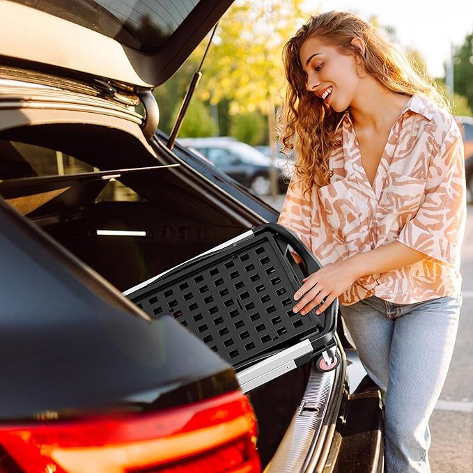 Collapsible Shopping Cart, 8-in-1 200LBS Multi Functional Utility Cart with 2 Storage Crate,Adjustable Handle Grocery Cart on Wheels for Shopping/Warehouse/Office/Supermarket