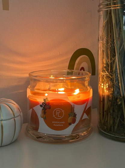 PartyLite Woodland Pumpkin 3-Wick Jar Candle – Autumn Spice & Cinnamon Scent, 25-45 Hours Burn Time, Clean-Burning, Harvest-Inspired Fragrance