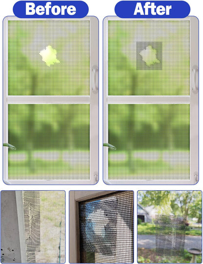 wohohoho Window Screen Repair Tape, 4 in X 40 FT (480IN) Grey Screen Patch Repair Kit, 3-Layer Strong Adhesive Invisible Screen Tape Mesh Repair for Windows, Doors Garage Mosquito Net Magnetic Screen