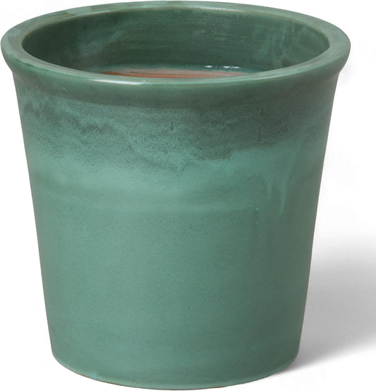 Emissary Round Stoneware Planter (Parent SKU 12012) (Green, 13" D x 12" H)