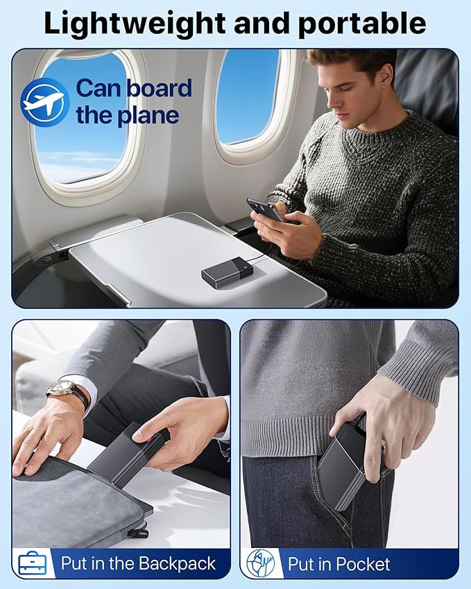 Portable Charger 20000mAh, 22.5W PD 3.0+QC 4.0 Super Fast Charging Power Bank, Cooler Aerospace Metal Case for iPhone 17 16 15 14, 13 Android, iPad, Samsung Google Tablet & More, Travel Essential