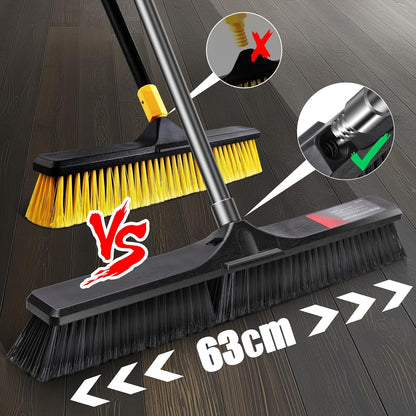 Push Broom Outdoor Heavy Duty,Masthome 24" Push Broom with Stiff Bristles,Heavy Duty Garden Broom,Outdoor Stiff Sweeping Broom for Garage Yard Patio Deck Concrete Wood Stone Floors Scrub and Cleaning