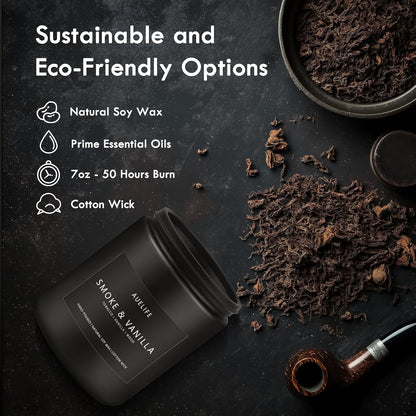 Scented Candles Set | Men Candle Set, Scented Candles for Home, Gifts for Men Aromatherapy Gift Set - 4 Pack Manly Gifts for Dad Fathers Day, Soy Candle of Leather/Smoke & Vanilla/Oak/Lavender