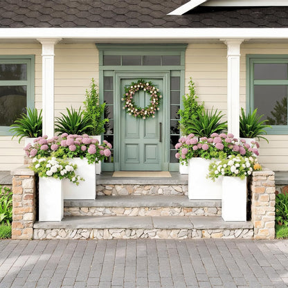 Planter Box Outdoor 38"W x 10.2"D x 30"H- Tall Rectangular Planters for Outdoor Patio/Porch, All-Weather with Anti-dumping Kit, Durable Galvanized Steel, Modern Design for Plants, Flower,Garden