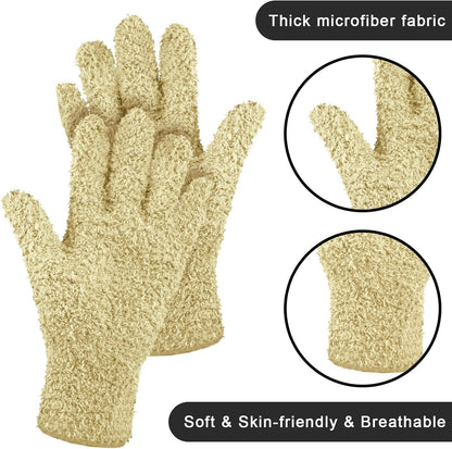 Patelai 3 Pairs Microfiber Plant Dusting Gloves Leaf Cleaning Gloves for Indoor Plants, Blinds, Furniture, House(Small,Pink, Nude, Light Purple)