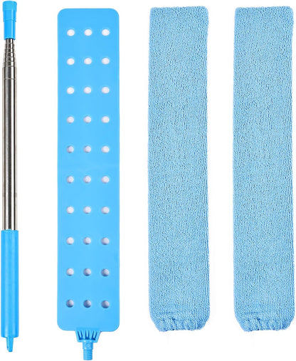 Retractable Gap Duster Cleaner Cleaning Tools with 2 Microfiber Dusting Cloths Washable Duster for Cleaning Under Appliances Furniture Couch Fridge