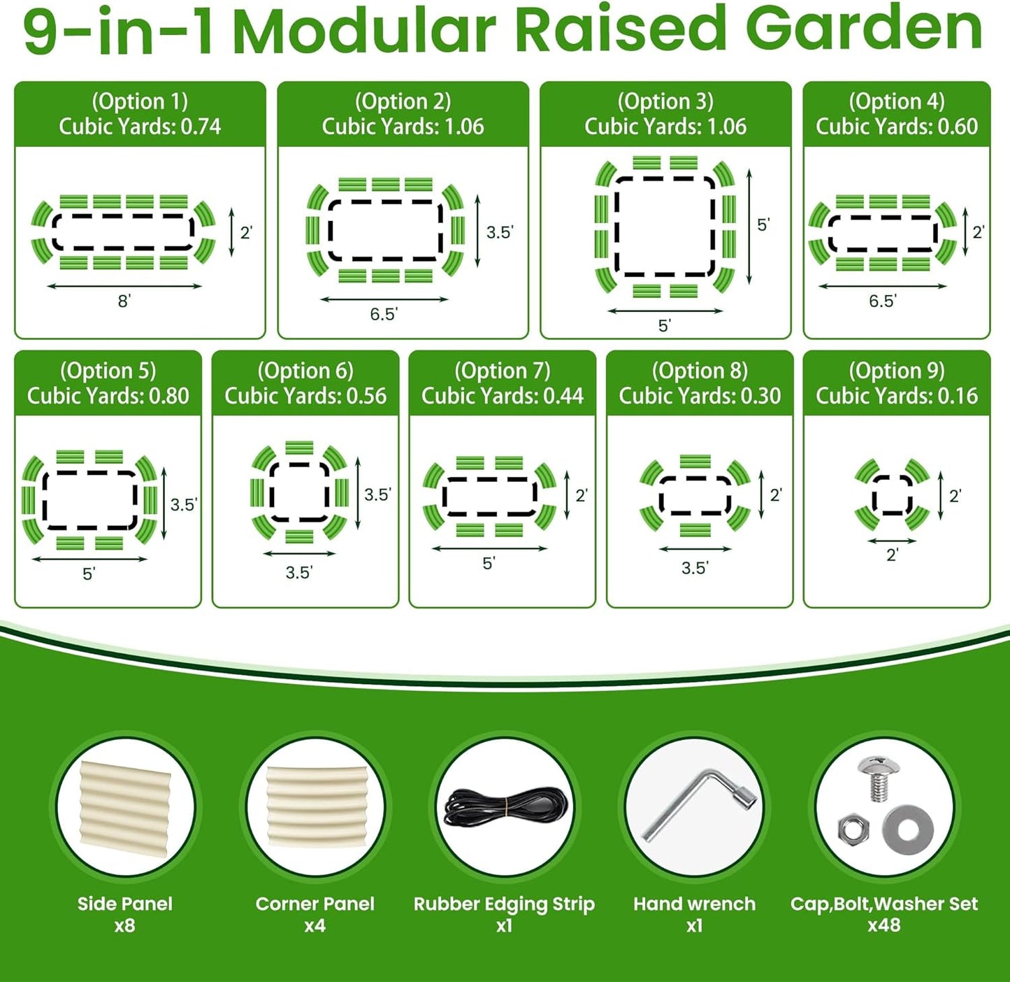 Raised Garden Beds 8 X 2 X 1.4Ft, Galvanized Raised Garden Beds Outdoor Planter Box for Vegetables, Gardening, Flowers, Fruits etc (Ivory)