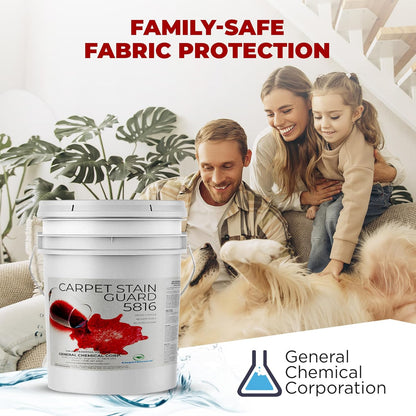 General Chemical Stain Shield Spray - Safe Fabric Protector Spritz and Stain Guard 5816 for Upholstery, Carpets, Rugs, Drapes & More - Impermeable Protectant Spray for Outdoor & Indoor Use - 5 Gallon