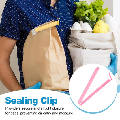 PATIKIL Sealing Clips 4.3 Inch, 10 Pack Reusable Plastic Bag Clip Clamp Sealer for Food Storage Snack Bag Home Kitchen, Pink