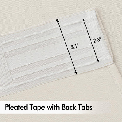 MIULEE Ivory Back Tab Blackout Curtains 72 Inches Long 2 Panels Set for Living Room Bedroom Privacy, Rod Pocket/Pinch Pleat Thermal Insulated Room Darkening Pleated Light Blocking Drapes