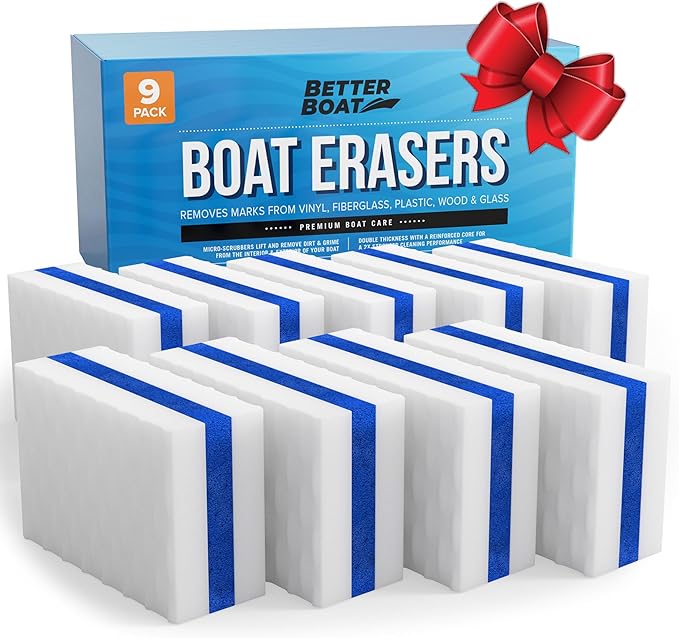 Premium Boat Scuff Erasers, Boating Accessories for Cleaning, Gift for Pontoon, Fishing, Jon Boats, Decks, Vinyl and Hull Cleaner, Gadgets for Men and Women