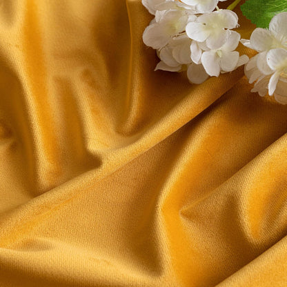 MIULEE Mustard Yellow Velvet Curtains 84 Inches Long 2 Panels - Pinch Pleated Room Darkening Curtains for Bedroom Living Room Blackout Thermal Insulated Super Soft Fall Window Drapes Back Tab