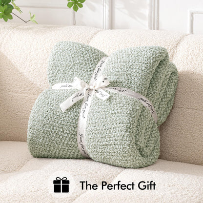 MIULEE Sage Green Super Soft Throw Blanket for Bed, Twin Size Cozy Fluffy Warm Blankets Knit Blankets for Couch, Sofa, Chair, Living Room, Camping, Picnic, 60 x 80 inch