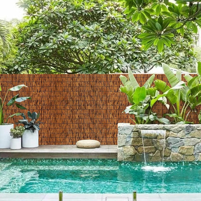 2 Pack Natural Reed Fence,6FT X 16.4FT Bamboo Fencing Privacy Reed Screening for Outdoor, Gallery, Restaurant, Hotel, Patio (Brown)