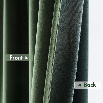 MIULEE Olive Green Velvet Curtains Thermal Insulated Blackout Curtain Drapes for Bedroom Living Room Darkening 80 Inches Long Curtains Panels Rod Pocket Set of 2
