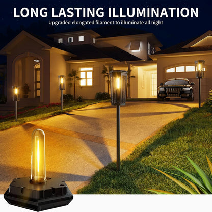 KINKAI Solar Pathway Lights Outdoor - 6 Pack Solar Garden Lights Driveway Light Landscape Lighting for Outside Walkway Patio Sidewalk Yard (Warm Light)
