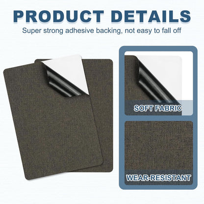 PATIKIL 8x11 Inch Linen Repair Patches, 2Pcs Self-Adhesive Fabric Patch for Sofas Tote Bags Furniture Car Seats Clothes Tents, Dark Gray