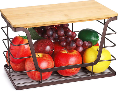 ALOCEO Extra Large Trash Bag Dispenser Under Sink, Stainless Steel Stackable Storage for Kitchen Pantry Organizers and Storage, Brown