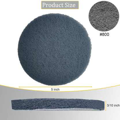 10 Pack 5 Inch 800 Grits Multipurpose Scrubber Scouring Pads Hoop and Loop Flocking Scuff Pads -Scuff Pads Conditioning Discs Polishing Pad for Furniture Automotive Cleaning, Rust Removal