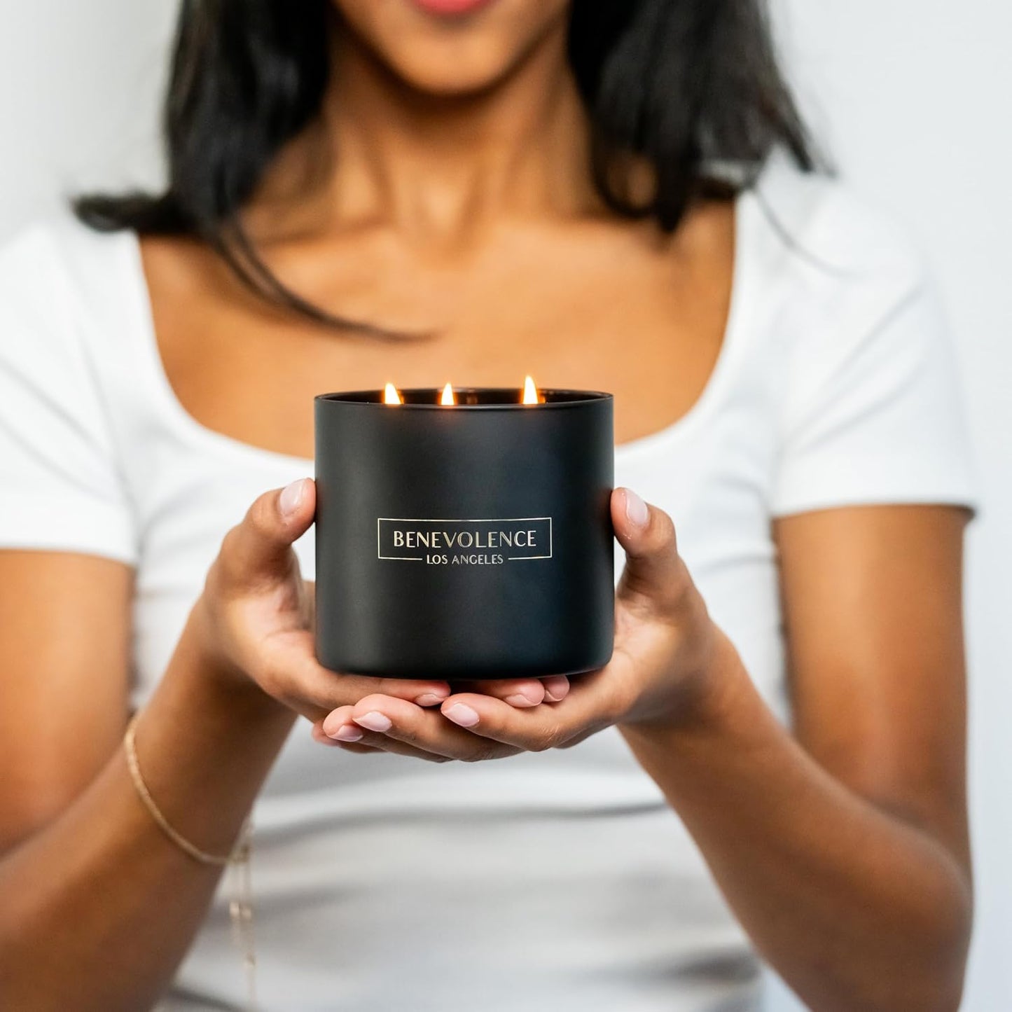 Benevolence LA 3 Wick Candle, Santal Large Scented Candle | Soy Candles | Gifts for Women and Men | Home Fragrance | Aromatherapy | Bathroom Freshener 14.5 Oz, 45 Hour Burn