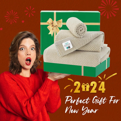 VOOVA & MOVAS Beige Towels for Bathroom - 100% Cotton | Quick Dry | Soft | Thick, 3 Piece Towel Set, 1 Large Bath 30" x 56", 1 Hand 18" x 28",1 Wash Cloth 13" x 13", Bathroom Essentials, Light Tan