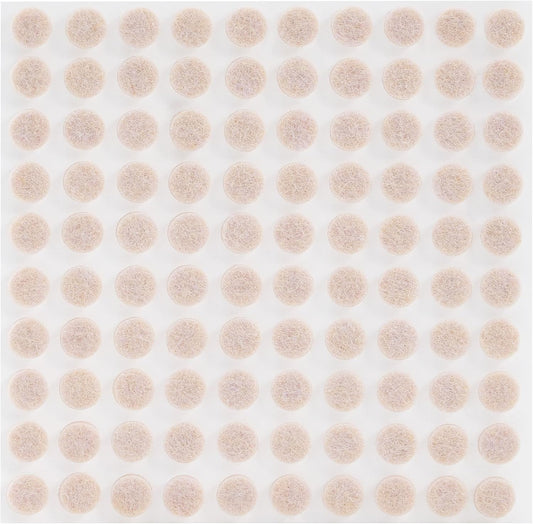 CO-Z 100pcs Felt Cabinet Door Bumpers, Small Pads for Cabinet Doors 0.4 in Diameter, Self Adhesive Thick Felt-Dots Bumper Pads for Furniture Drawers Walls Floors