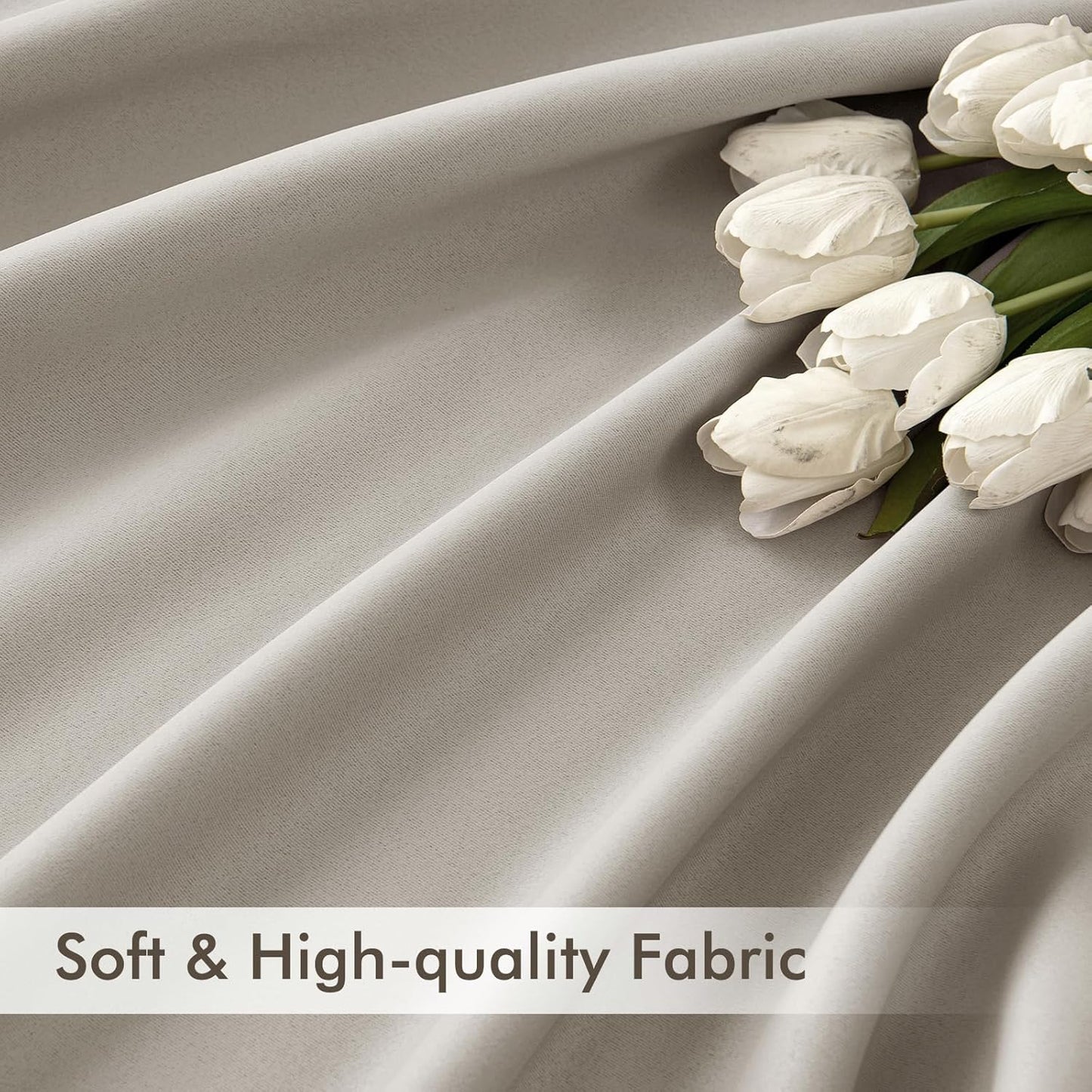 MIULEE Stone Back Tab Blackout Curtains 72 Inches Long 2 Panels Set for Living Room Bedroom Privacy, Rod Pocket/Pinch Pleat Thermal Insulated Room Darkening Pleated Light Blocking Drapes