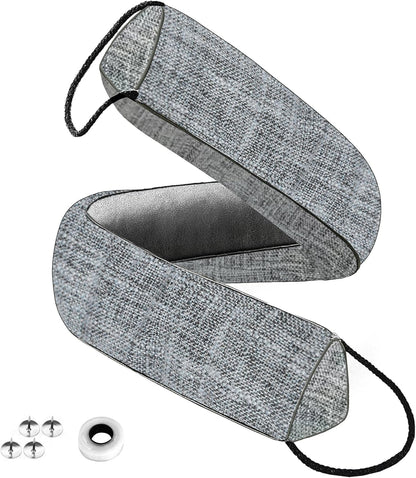 QUOLIX Triangle Under-Door Draft Stopper, 32" Noise Blocker, Weighted Weather Stripping, Gray Cotton & Polyester, Multi-Function Noise & Light Blocker,Gray