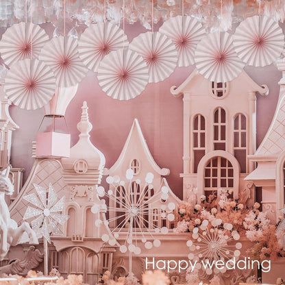 Pink Birthday Decorations,DIY Pink Paper Fans Hanging Decoration ,Party Supplies Party Fans 12in, Pink Christmas,Wedding Graduation Events Accessories 30 Color DIY Set (Baby Pink)