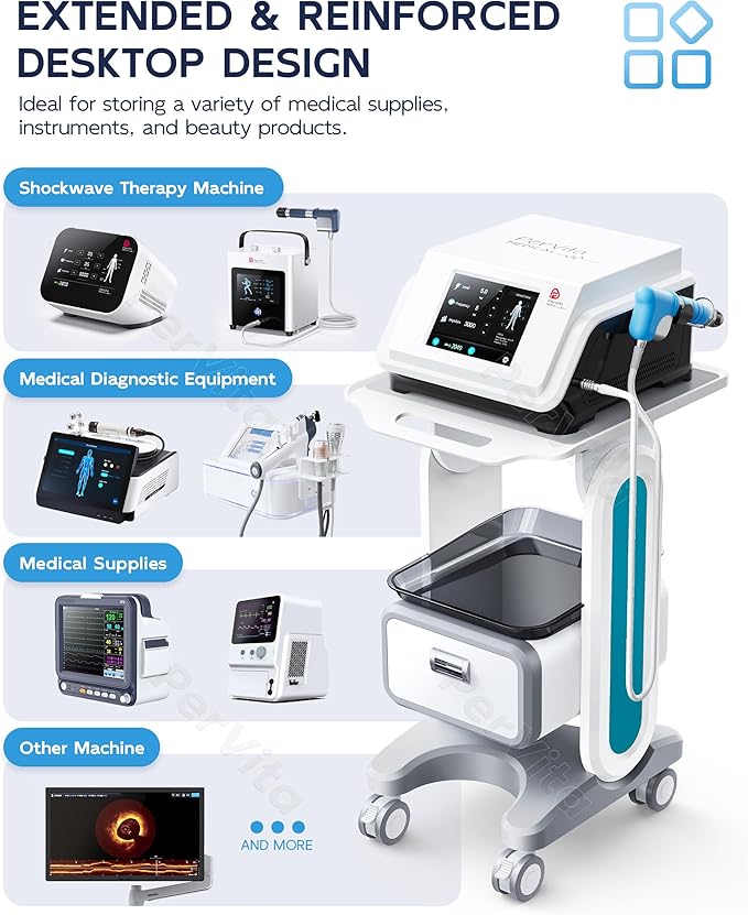 Professional Medical Trolley Cart with Wheels Mobile Ultrasound Cart Beauty Storage Utility Cart Rolling Cart with Drawer for Home Bedroom Salon Lab Hospital Dental Office Clinic