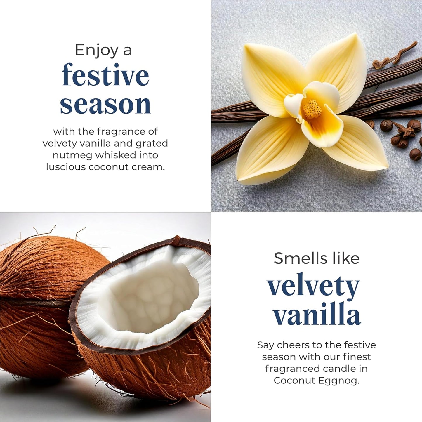 PartyLite 3-Wick Jar Candle, Highly Fragranced Clean Burning Glass Candle, 25-45 Hours Burn Time (Coconut Eggnog)