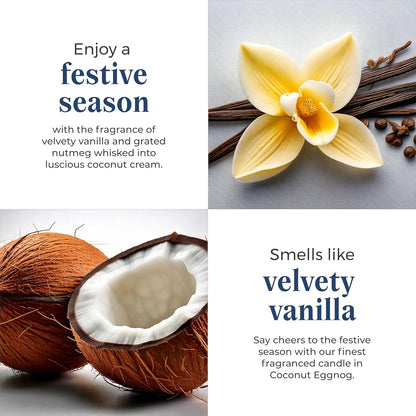 PartyLite 3-Wick Jar Candle, Highly Fragranced Clean Burning Glass Candle, 25-45 Hours Burn Time (Coconut Eggnog)