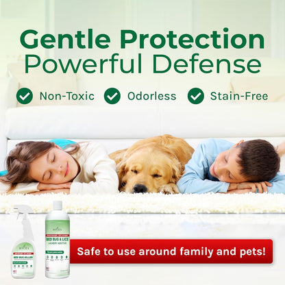 Bed Bug & Lice Extra Strength Elimination Duo - Includes 24 oz Lice & Bed Bug Spray & 32 oz Laundry Additive - environmentally responsible Formula - Pest Control for Home & Travel