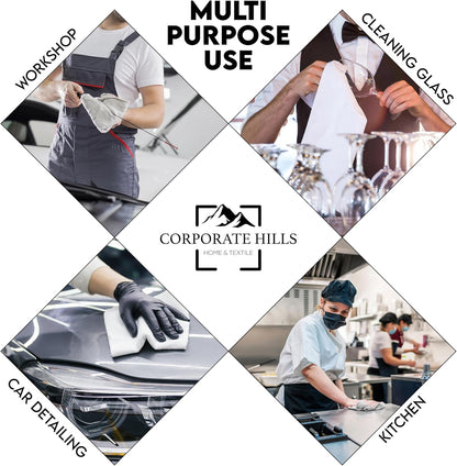 100% Cotton Terry Towels Cleaning Cloths Pack of 100 (12 x 12 Inches) White Cotton Terry Cloth Bar Rags White Bar Towels, Multipurpose High Absorbent Terry Towels for Cleaning Auto Detailing Painting