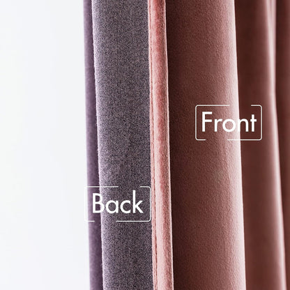 MIULEE Velvet Curtains 90 Inches Long 2 Panels - Pinch Pleat Luxury Room Darkening Curtains for Bedroom Living Room Thermal Insulated Super Soft Window Drapes Back Tab Rod Pocket, Dusty Rose Pink