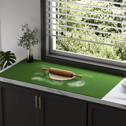 Quality Silicone Table Mat 47x24 Inch - High Heat Resistant (Lab Tested 482°F), Non-Slip Oil-Resistant Surface for Baking & DIY | Waterproof & Easy Clean (Green)